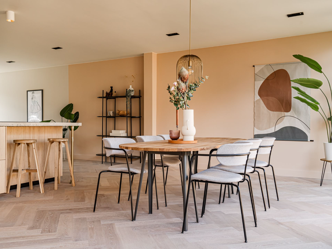 Van Diemenlaan project — open-plan kitchen and dining room